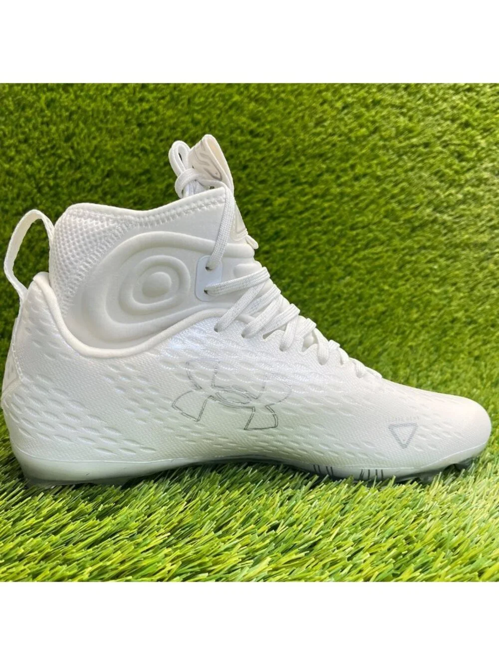 Under Armour Spotlight Lux MC 2.0 Mens Size 9.5 Triple White Football Cleats